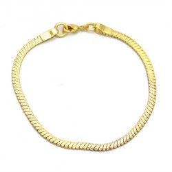 Brass Gold Plated Plain Snake Chains Bracelets- A1B-10138