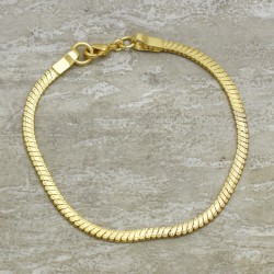 Brass Gold Plated Plain Snake Chains Bracelets- A1B-10138