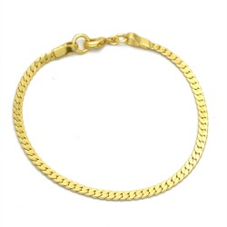 Brass Gold Plated Plain Snake Chain Bracelets- A1B-10139