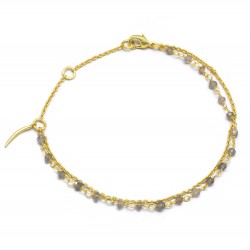Brass Gold Plated Labradorite Gemstone Bracelets- A1B-292