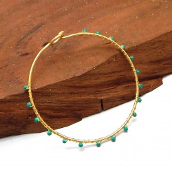 Brass Gold Plated Turquoise Gemstone Bracelets- A1B-351