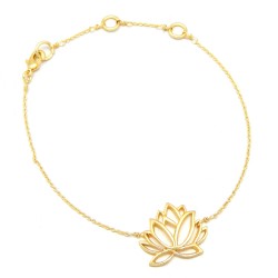 Brass Gold Plated Lotus Metal Chain Bracelets- A1B-395