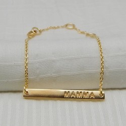 Brass Gold Plated Metal Bar Chain Bracelets- A1B-4054
