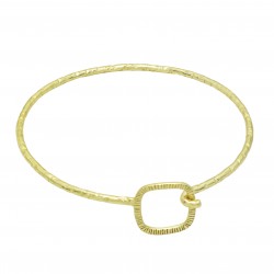 Brass Gold Plated Hammered Metal Bangles- A1B-4108