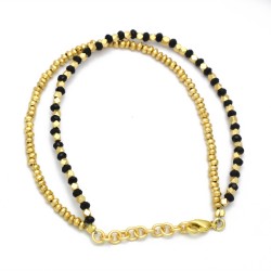 Brass Gold Plated Black Onyx Gemstone Bracelets- A1B-4130