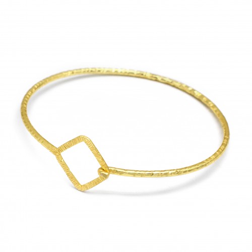 Brass Gold Plated Hammered Metal Bangles- A1B-4193