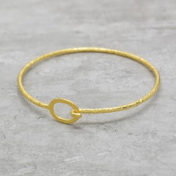Brass Gold Plated Hammered Metal Bangles- A1B-4194