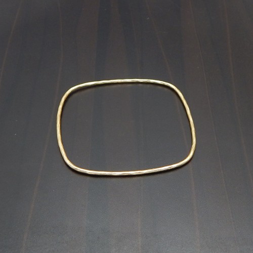 Brass Gold, Silver Plated Hammered Square Metal Bangles- A1B-4196