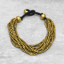 Brass Gold, Silver Plated Hand cut Metal Beads Bracelets- A1B-542