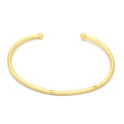 Brass Gold Plated Hammered Metal Adjustable Bangles- A1B-5437