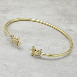 Brass Gold Plated Metal Adjustable Bangles- A1B-5522
