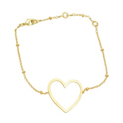 Brass Gold Plated Heart Pendant Bracelets- A1B-5915