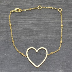 Brass Gold Plated Heart Pendant Bracelets- A1B-5915