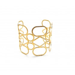 Brass Gold Plated Metal Adjustable Bangles- A1B-7003