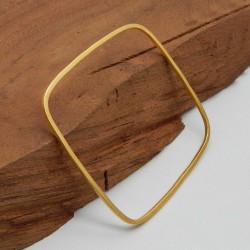 Brass Gold Plated Square Metal Bangles- A1B-715
