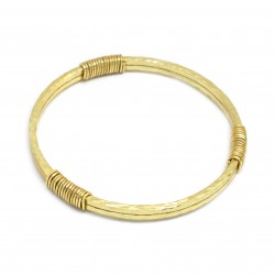 Brass Gold Plated Hammered Metal Bangles- A1B-8079