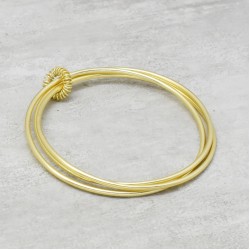 Brass Gold Plated Plain Metal With Metal Rings Bangles- A1B-8080
