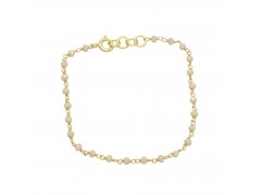 925 Sterling Silver Gold Plated Peach Chalcedony Gemstone Bracelets- A1B-8288