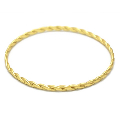 Brass Gold Plated Twisted Metal Bangles- A1B-8730