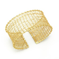 Brass Gold Plated Metal Adjustable Bangles- A1B-8887