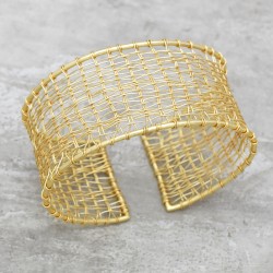 Brass Gold Plated Metal Adjustable Bangles- A1B-8887