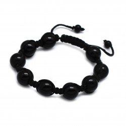 Black Thread With Black Onyx Gemstone Adjustable Bracelets- A1B-90074