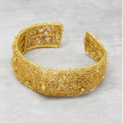 Brass Gold Plated Metal Adjustable Cuff Bangles- A1B-9247