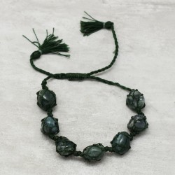 Green Thread With Green Agate Gemstone Adjustable Bracelets- CDB-1192