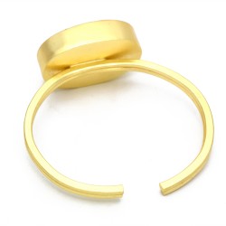 Brass Gold Plated Agate Gemstone Adjustable Bangles- CDB-2762