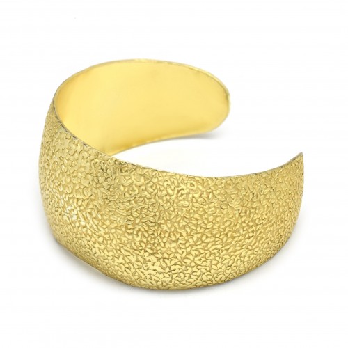 Brass Gold Plated Texture Metal Cuff Adjustable Bangles- CDB-988