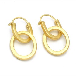 Brass Gold Plated Metal Hoop Earrings- A1E-10119