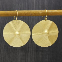 Brass Gold Plated Metal Dangle Earrings- A1E-10126