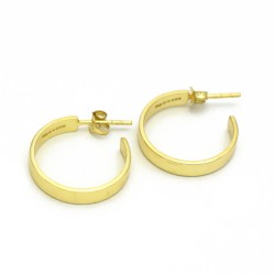 Brass Gold Plated Half Circle Hoop Earrings- A1E-10134