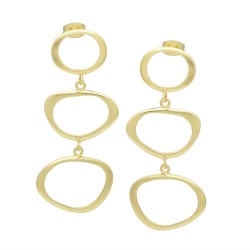 Brass Gold Plated Metal Stud Earrings- A1E-10198