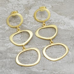 Brass Gold Plated Metal Stud Earrings- A1E-10198