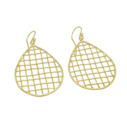 Brass Gold Plated Metal Dangle Earrings- A1E-1111