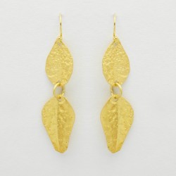 Brass Gold Plated Metal Dangle Earrings- A1E-1161
