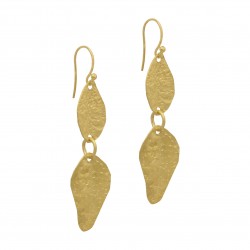 Brass Gold Plated Metal Dangle Earrings- A1E-1161