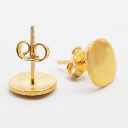 Brass Gold Plated Metal Stud Earrings- A1E-177