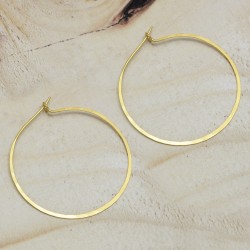 Brass Gold Plated Metal Hoop Earrings- A1E-320