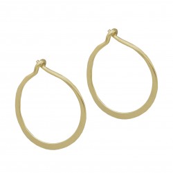 925 Sterling Silver Gold Plated Metal Round Hoop Earrings- A1E-322