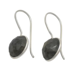 925 Sterling Silver Gold, Silver Plated Labradorite Gemstone Dangle Earrings- A1E-3513
