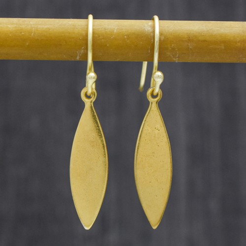 Brass Gold Plated Metal Dangle Earrings- A1E-354