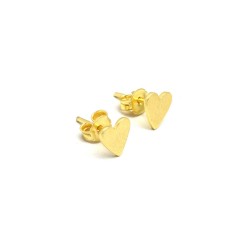Brass Gold Plated Heart Shape Metal Stud Earrings- A1E-4360