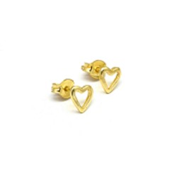 Brass Gold Plated Heart Shape Stud Earrings- A1E-4361