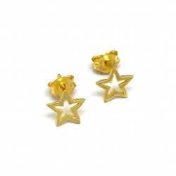 Brass Gold Plated Star Shape Metal Stud Earrings- A1E-4362