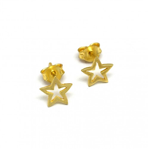 Brass Gold Plated Star Shape Metal Stud Earrings- A1E-4362