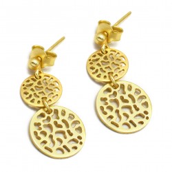 Brass Gold Plated Metal Stud Earrings- A1E-4632