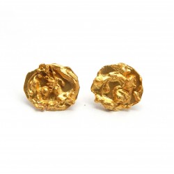 Brass Gold Plated Metal Stud Earrings- A1E-494