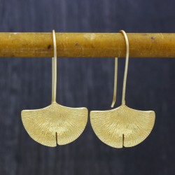 Brass Gold Plated Metal Dangle Earrings- A1E-4958